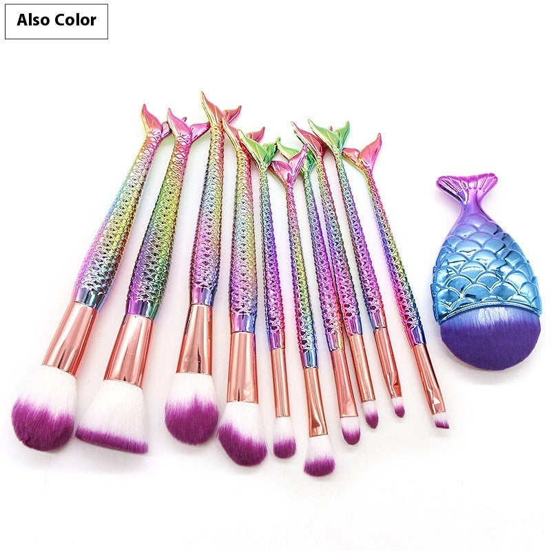 10 Mermaid Makeup Brushes Suit Beauty Tools Selling Product 