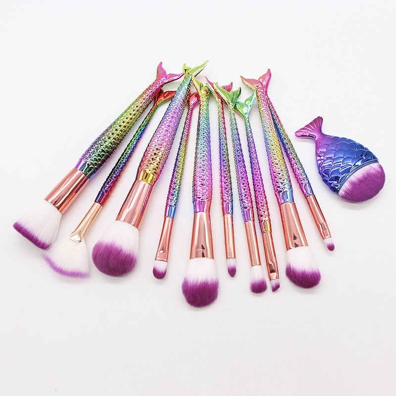 10 Mermaid Makeup Brushes Suit Beauty Tools Selling Product 
