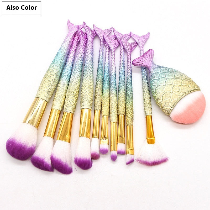 10 Mermaid Makeup Brushes Suit Beauty Tools Selling Product 