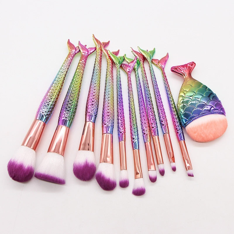10 Mermaid Makeup Brushes Suit Beauty Tools Selling Product 