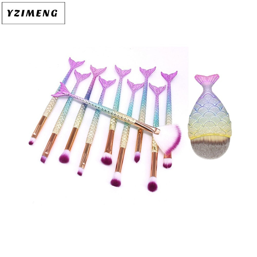 10 Mermaid Makeup Brushes Suit Beauty Tools Selling Product 