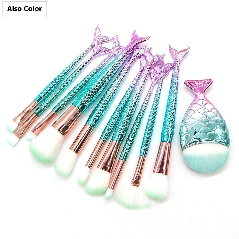 10 Mermaid Makeup Brushes Suit Beauty Tools Selling Product 