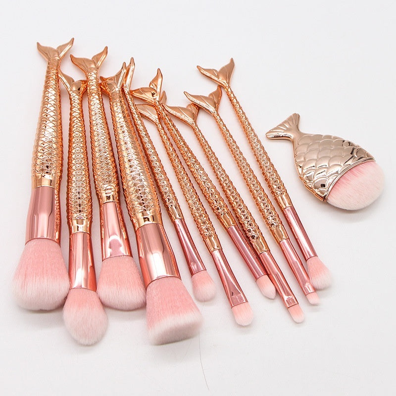 10 Mermaid Makeup Brushes Suit Beauty Tools Selling Product 
